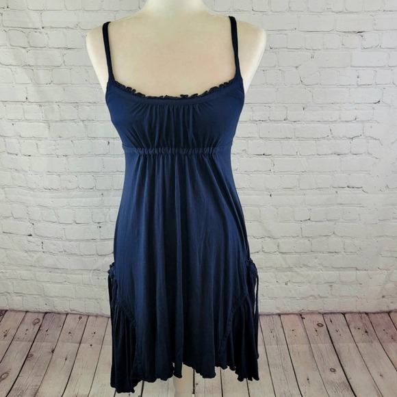 Juicy Couture Spaghetti Strapped Blue Sun Dress Size P(S) Ruffle Hem and Pockets - Picture 1 of 14